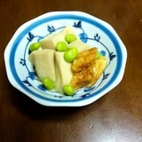 もう一品。高野豆腐と竹輪の煮物